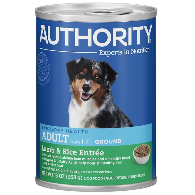AUTHORITY Lamb &  Rice Entree Adult Ground Canned Dog Food ...