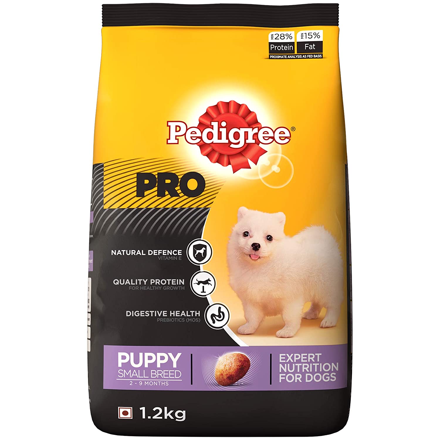 Buy Pedigree Pro Dog Food for Small Breed Puppies 1.2kg Online