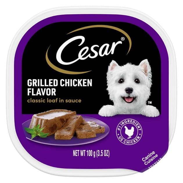 Cesar Classic Loaf in Sauce Grilled Chicken Flavor Dog Food Trays, 3.5 ...