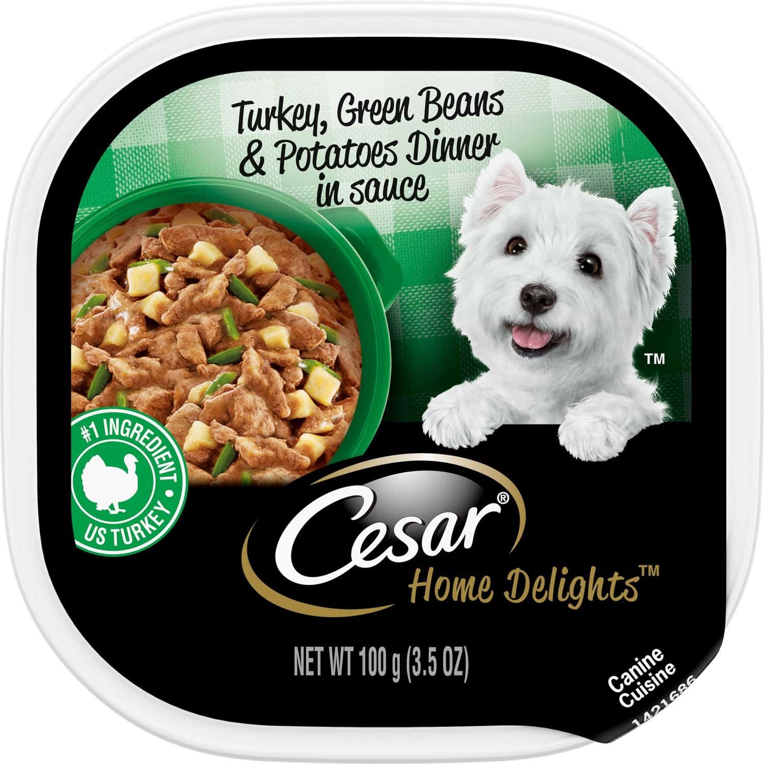 Cesar Home Delights Turkey, Green Beans, &  Potatoes Dog Food Trays, 3.5 ...