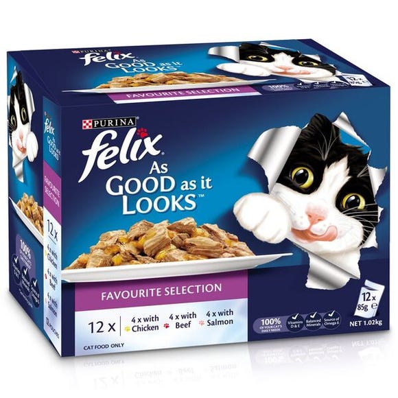 Felix Feline As Good As It Looks Favourites Menu Wet Cat Food 85g ...