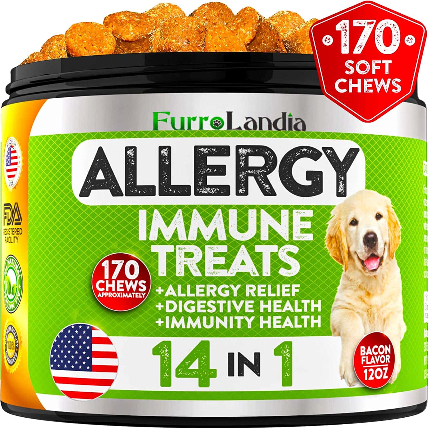 FurroLandia Allergy Relief Immune Supplement for Dogs