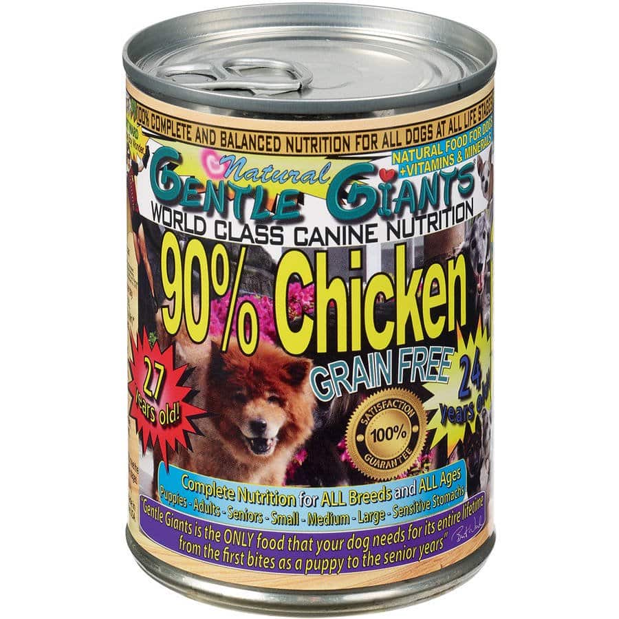 Gentle Giants Canine Nutrition Grain Free 90% Chicken Canned Wet Dog ...