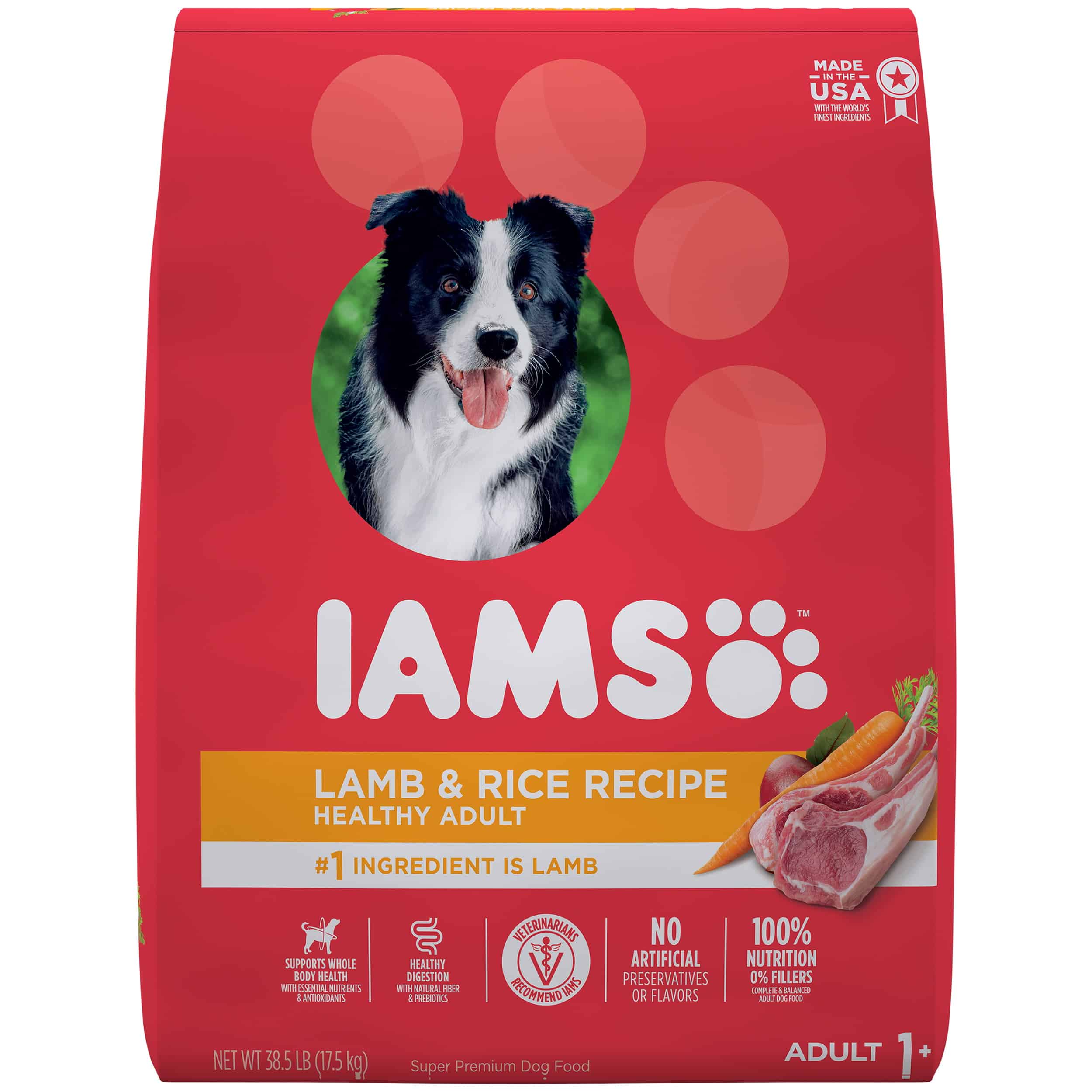IAMS PROACTIVE HEALTH Adult Dry Dog Food Lamb and Rice, 38.5 lb. Bag ...