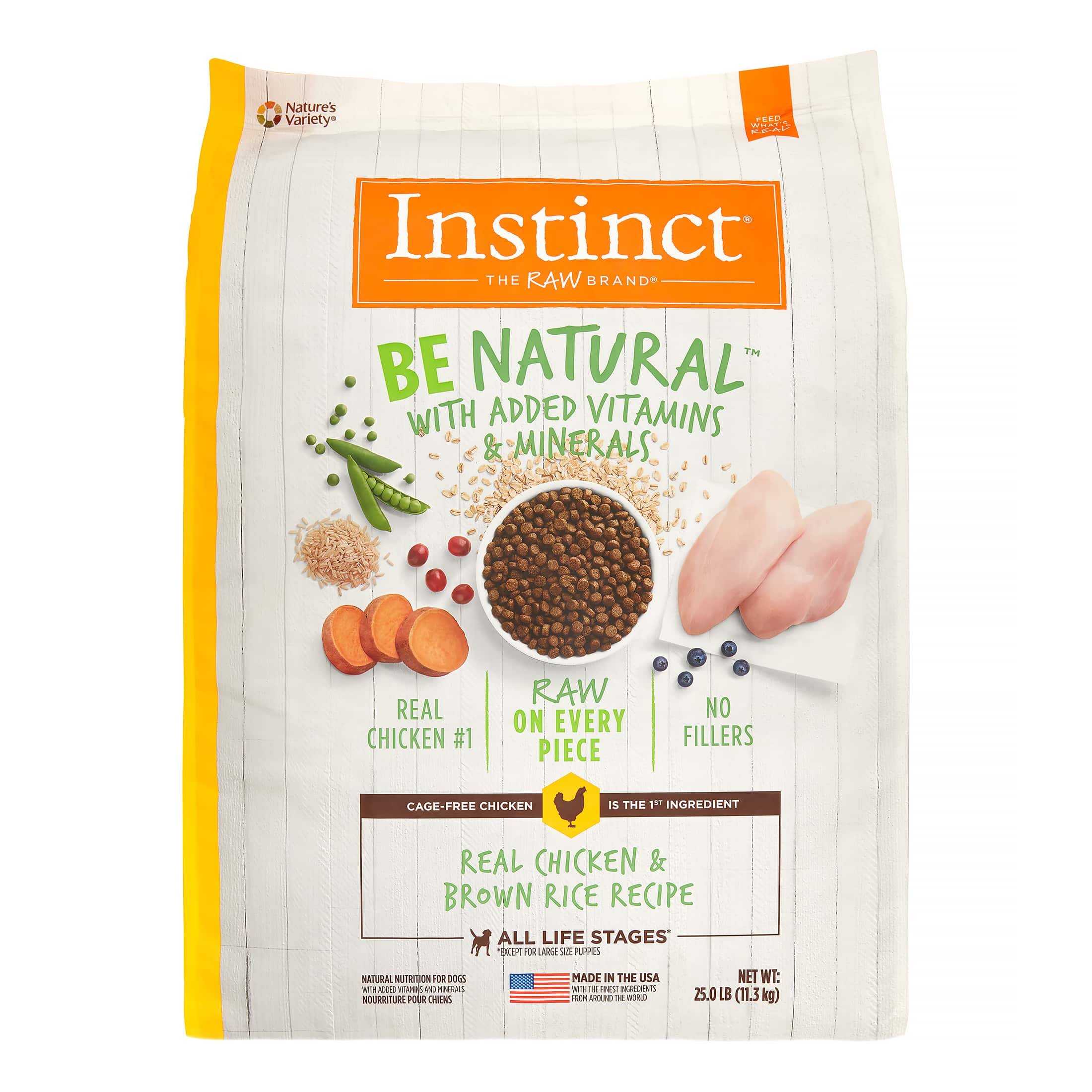 Instinct Be Natural Real Chicken &  Brown Rice Recipe Natural Dry Dog ...