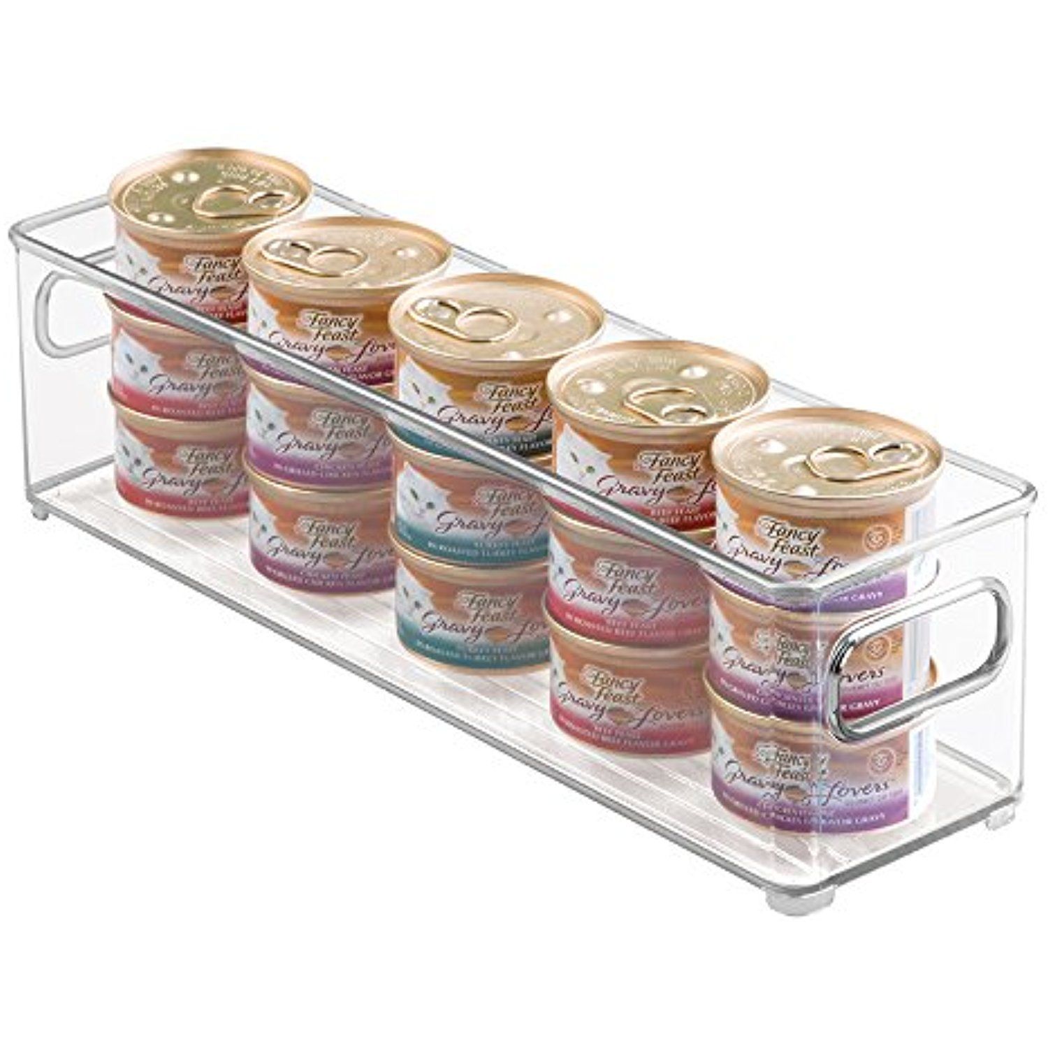 mDesign Canned Cat Food Organizer Bin for Pet Storage ...