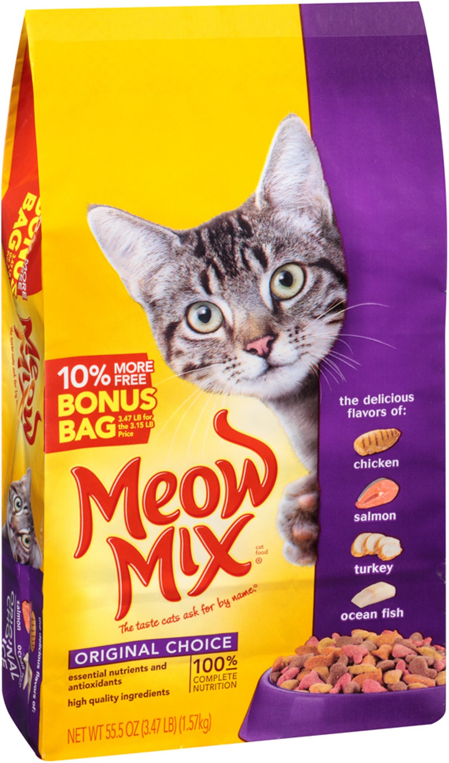 Meow Mix Dry Cat Food, 55.5 fl oz, 3.47 lb