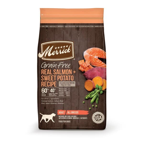 Merrick Grain Free Real Salmon + Sweet Potato Dry Dog Food, 22 lbs ...