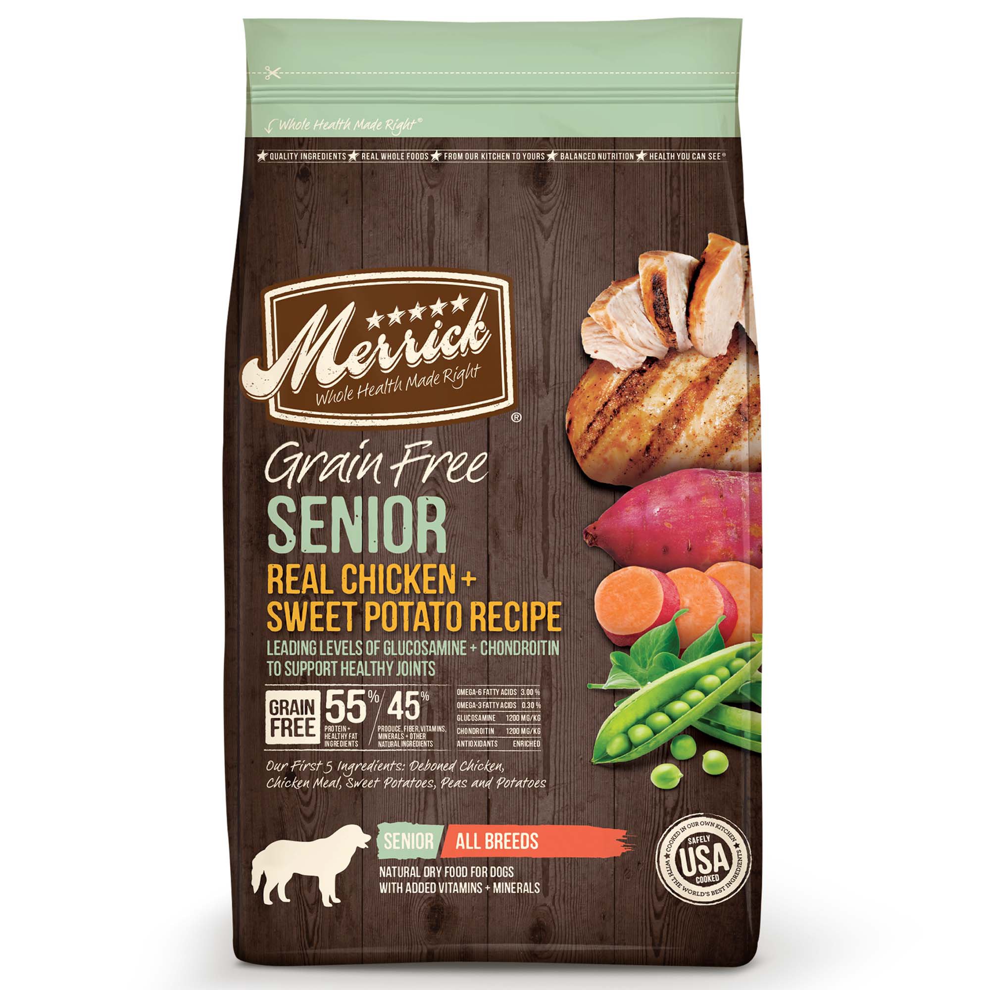 Merrick Grain Free Senior Real Chicken + Sweet Potato Dry ...