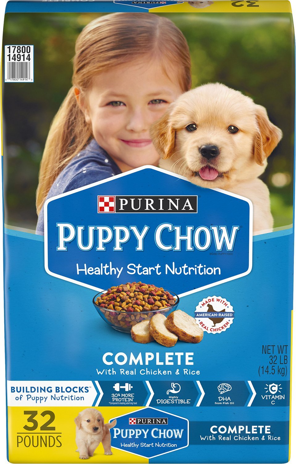 PUPPY CHOW Complete With Chicken &  Rice Dry Dog Food, 32 ...