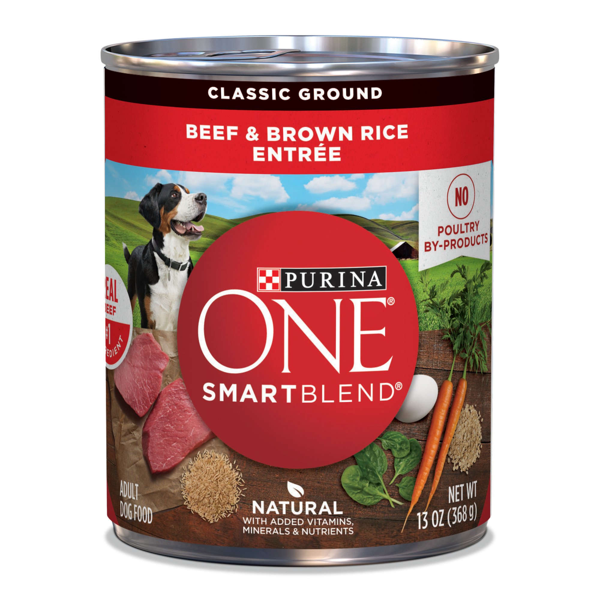 Purina ONE Wholesome Entrees Canned Dog Food, Beef &  Brown ...