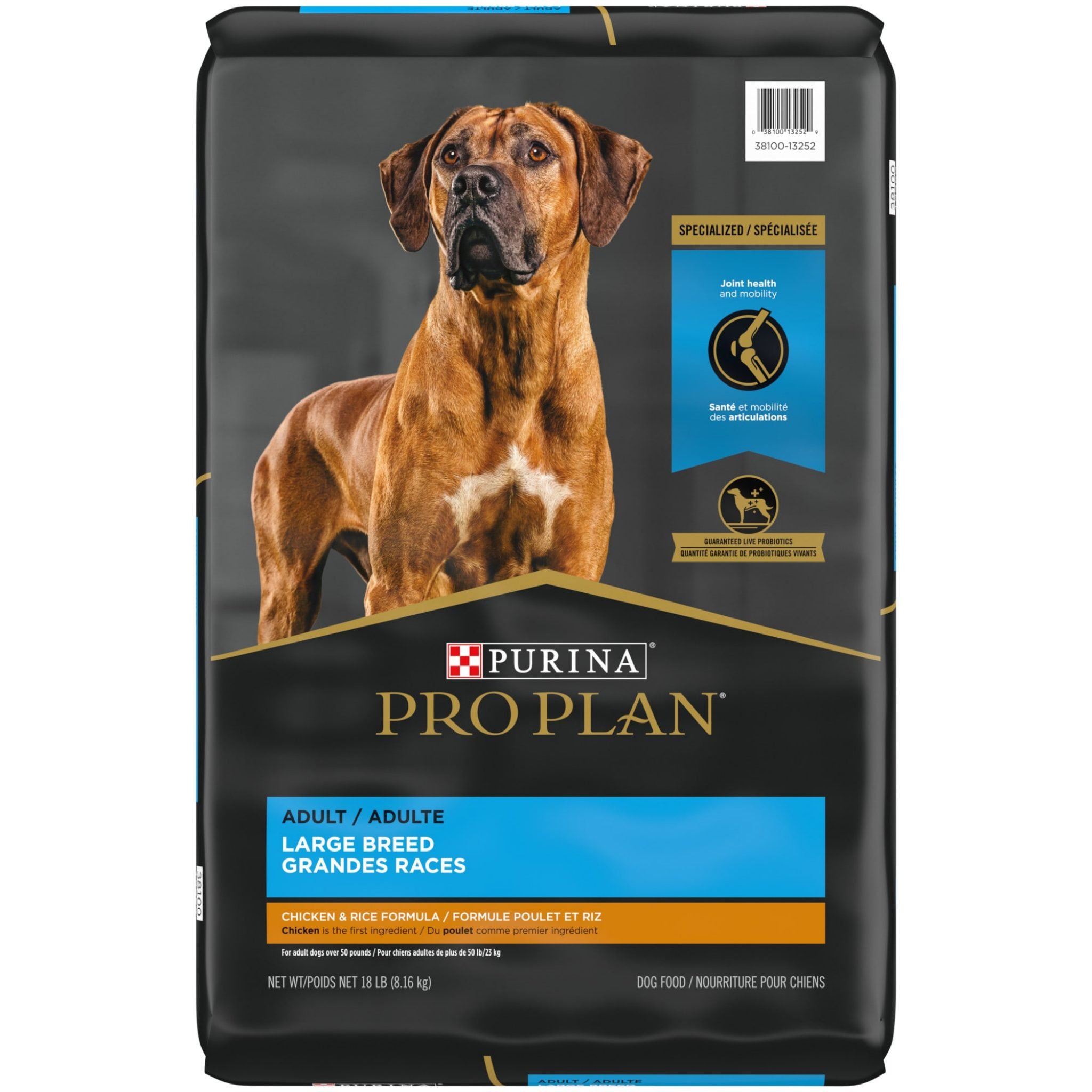 Purina Pro Plan Large Breed Chicken &  Rice Formula Dry Dog Food, 18 lbs ...