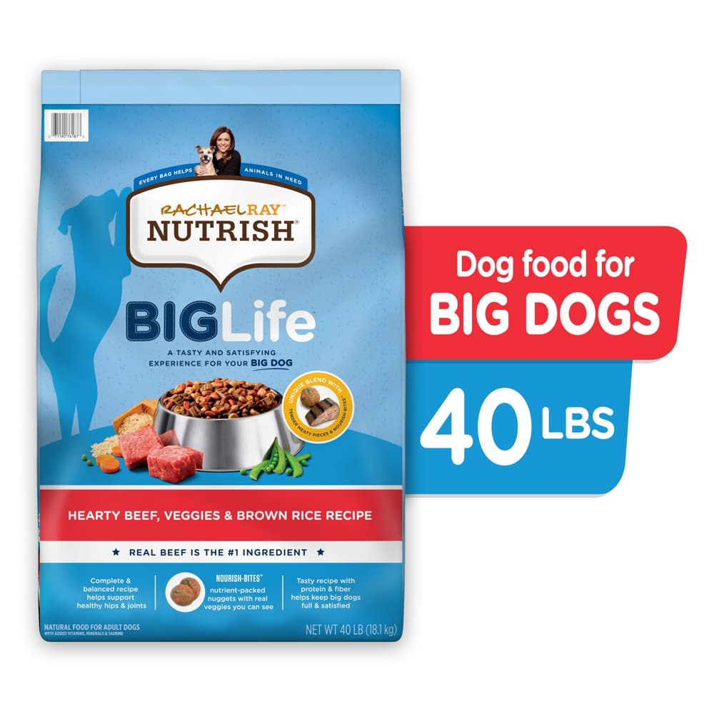 Rachael Ray Nutrish Big Life Dry Dog Food for Big Dogs, Hearty Beef ...