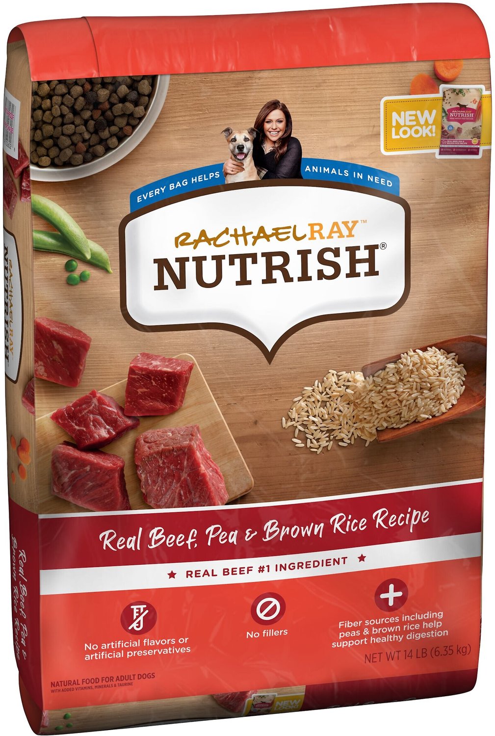RACHAEL RAY NUTRISH Natural Beef, Pea, &  Brown Rice Recipe Dry Dog Food ...