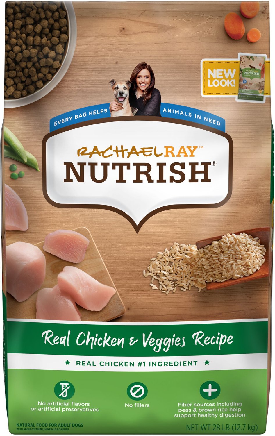 RACHAEL RAY NUTRISH Natural Chicken &  Veggies Recipe Dry Dog Food, 28 ...