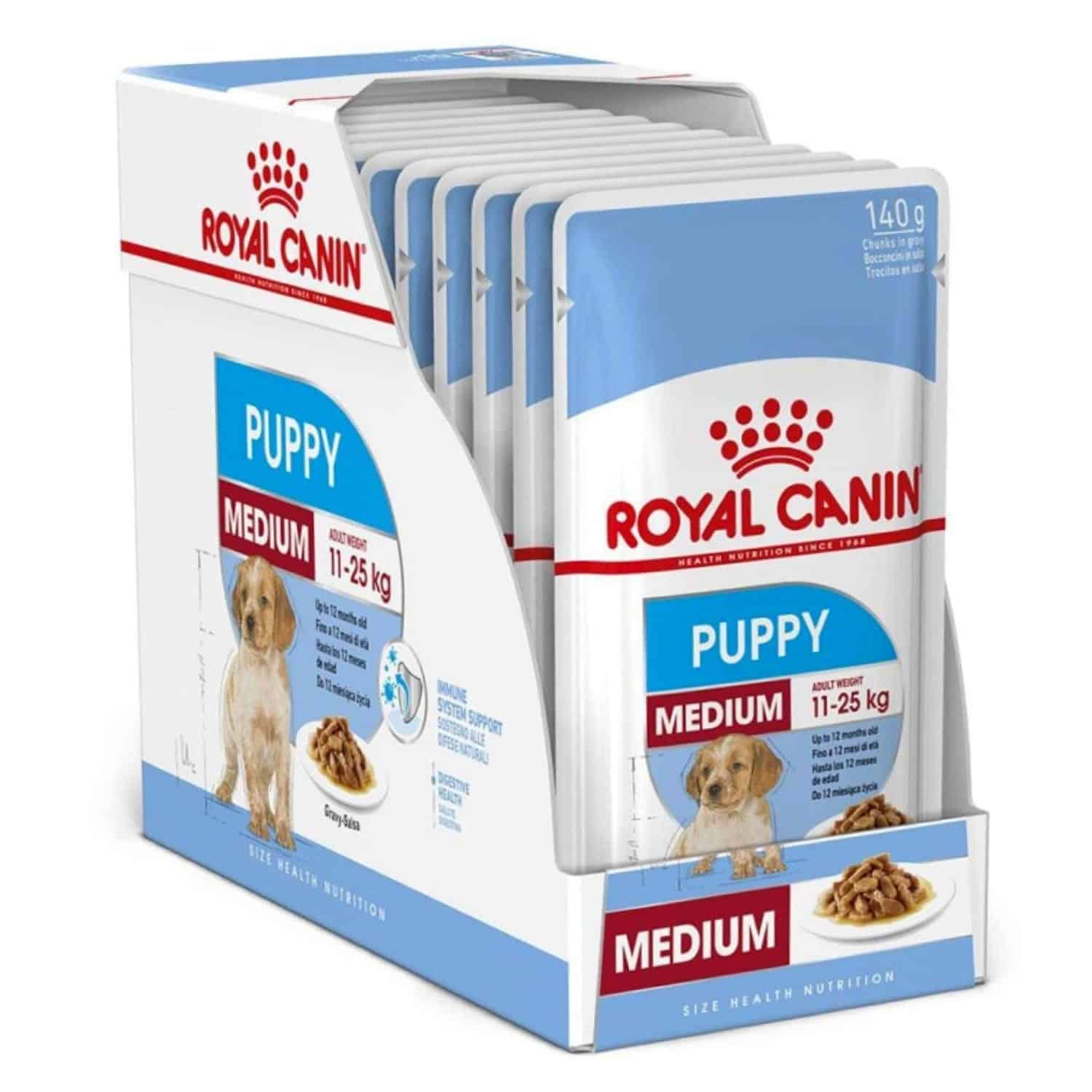 Royal Canin Medium Puppy Dog Food, Gravy, 10 pouches 140gms each