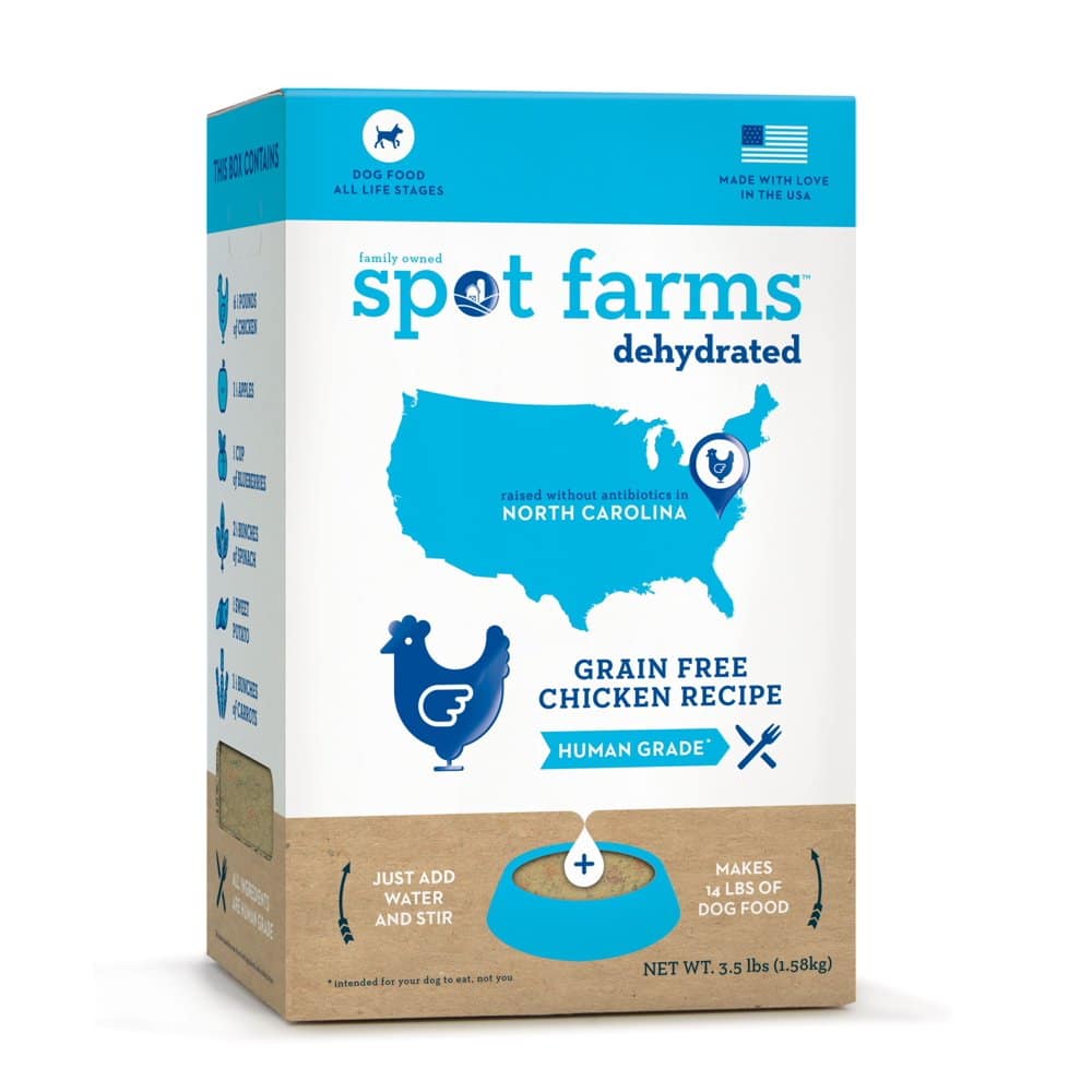 Spot Farms Dehydrated Human Grade Dog Food, Grain Free Chicken, 3.5lb ...