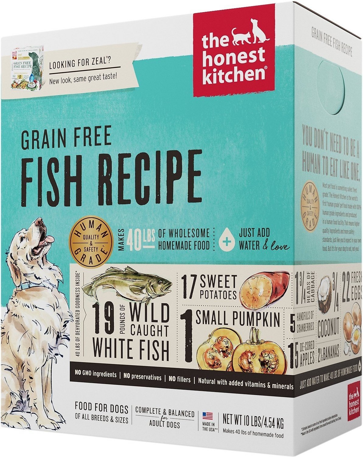The Honest Kitchen Zeal Dehydrated Dog Food 10 lb Earnest ...