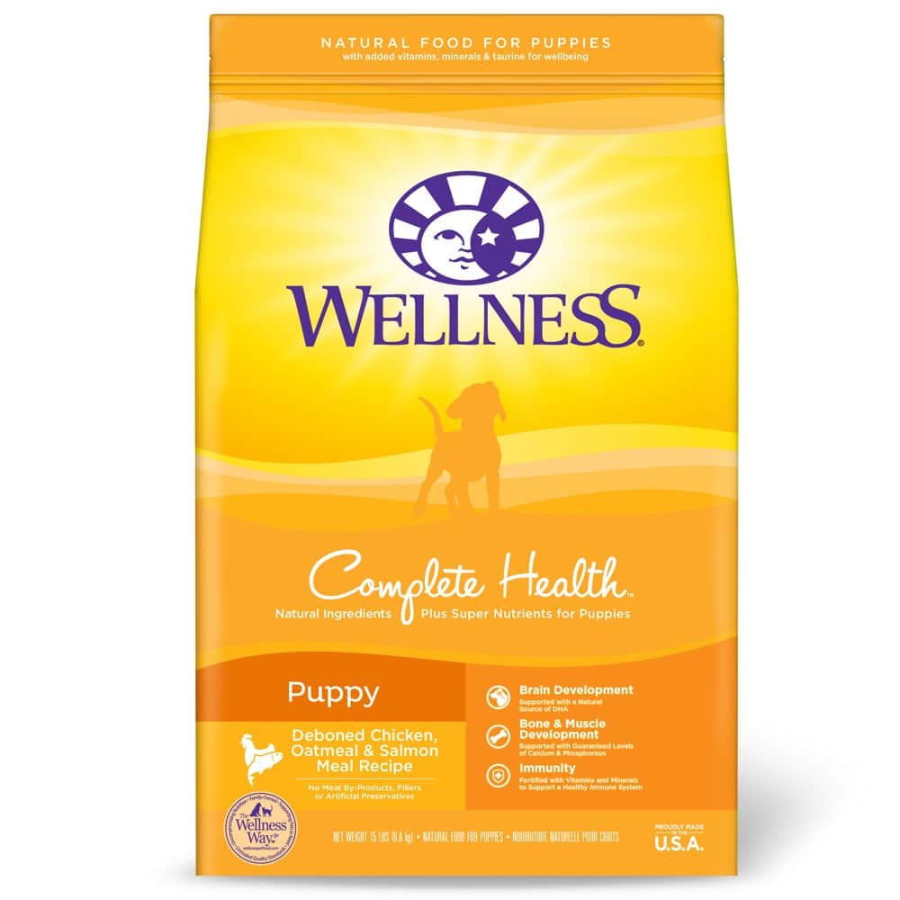 Wellness Complete Health Puppy Chicken, Oatmeal &  Salmon Dry Dog Food ...